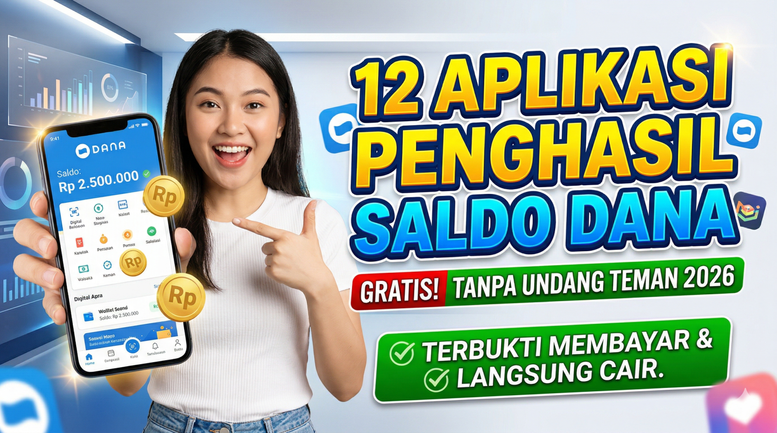 12 Aplikasi Penghasil Saldo DANA Gratis Tanpa Undang Teman 2026: Terbukti Membayar & Langsung Cair